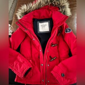 Abercrombie & Fitch Black and Gray Jacket